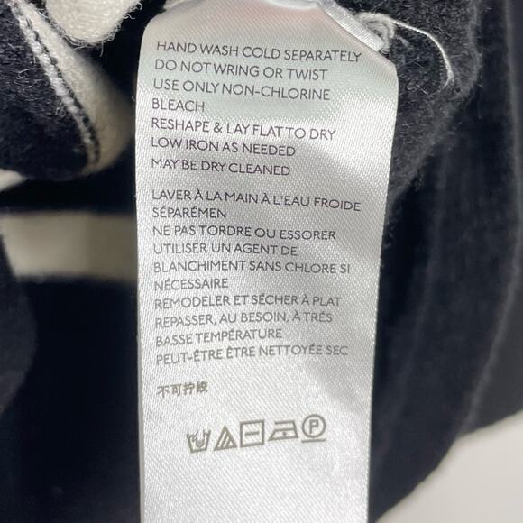 Anthropologie Rebekah Sz M Black White Striped Raglan Sleeve Knit Tunic Sweater - Picture 8 of 10